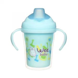 Wee Baby Happy Akıtmaz PP Alıştırma Bardağı 240 ml - Mavi