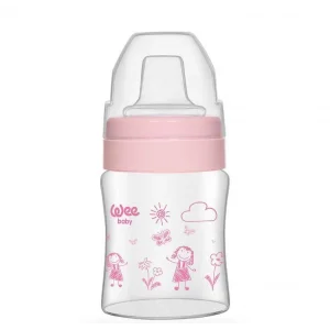 Wee Baby Isıya Dayanıklı Akıtmaz Cam Bardak 120 ml - Pembe