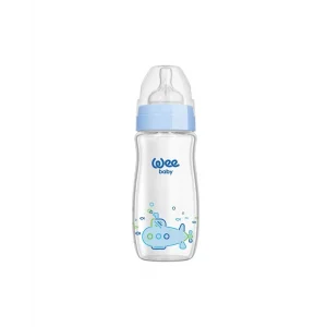 Wee Baby Klasik Geniş Ağızlı Isıya Dayanıklı Cam Biberon 180 ML - Mavi