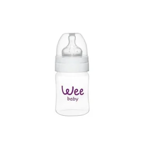 Wee Baby Silikon Uçlu Desenli PP Biberon 150 ml - Beyaz
