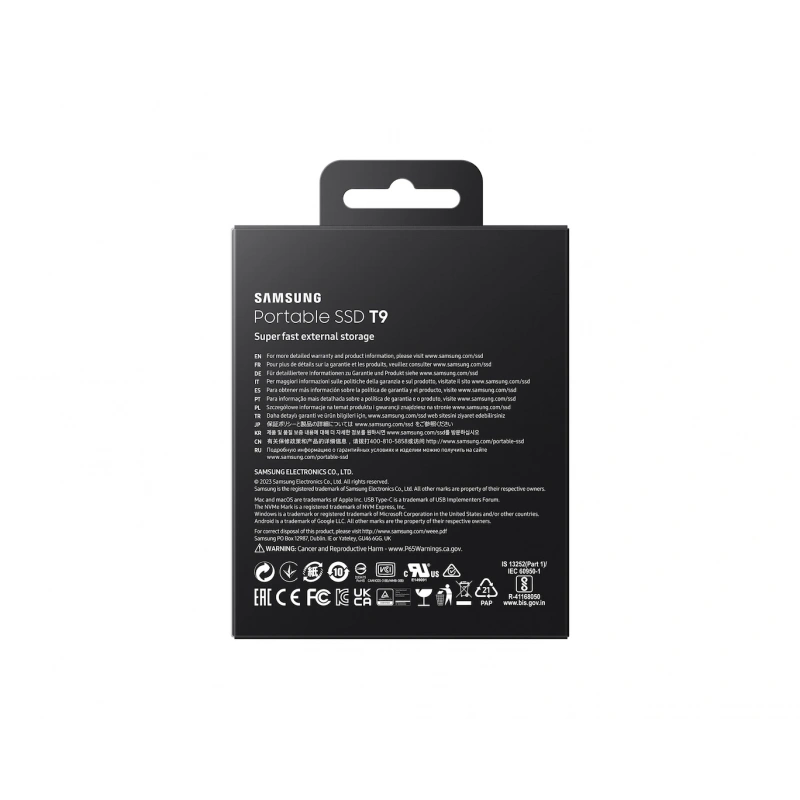 2TB SAMSUNG 2000/1950MB/s USB 3.2 GEN 2X2 TAŞINABİLİR T9 MU-PG2T0B/WW