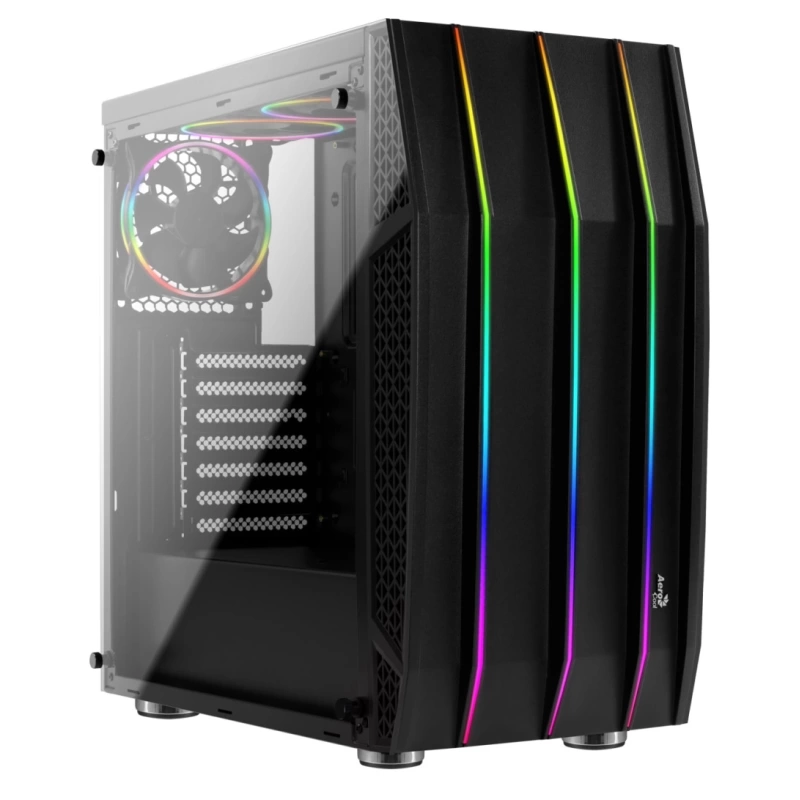 AEROCOOL KLAW 3x12CM FAN USB3.0 PENCERELI ATX SIYAH KASA (AE-KLAW)