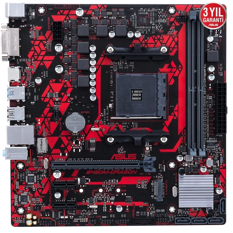 ASUS B450M DRAGON 4400Mhz(OC) AMD SOKET AM4 DDR4 Gaming Anakart