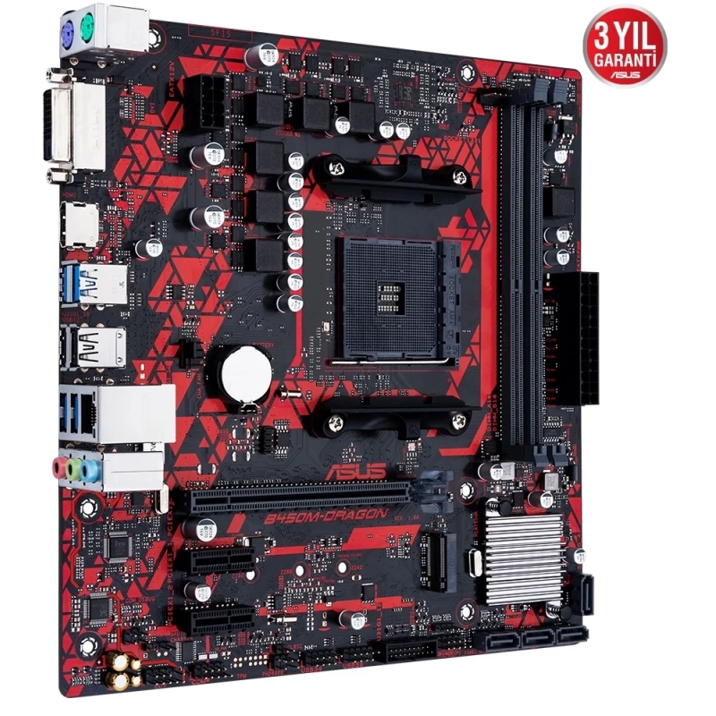 ASUS B450M DRAGON 4400Mhz(OC) AMD SOKET AM4 DDR4 Gaming Anakart