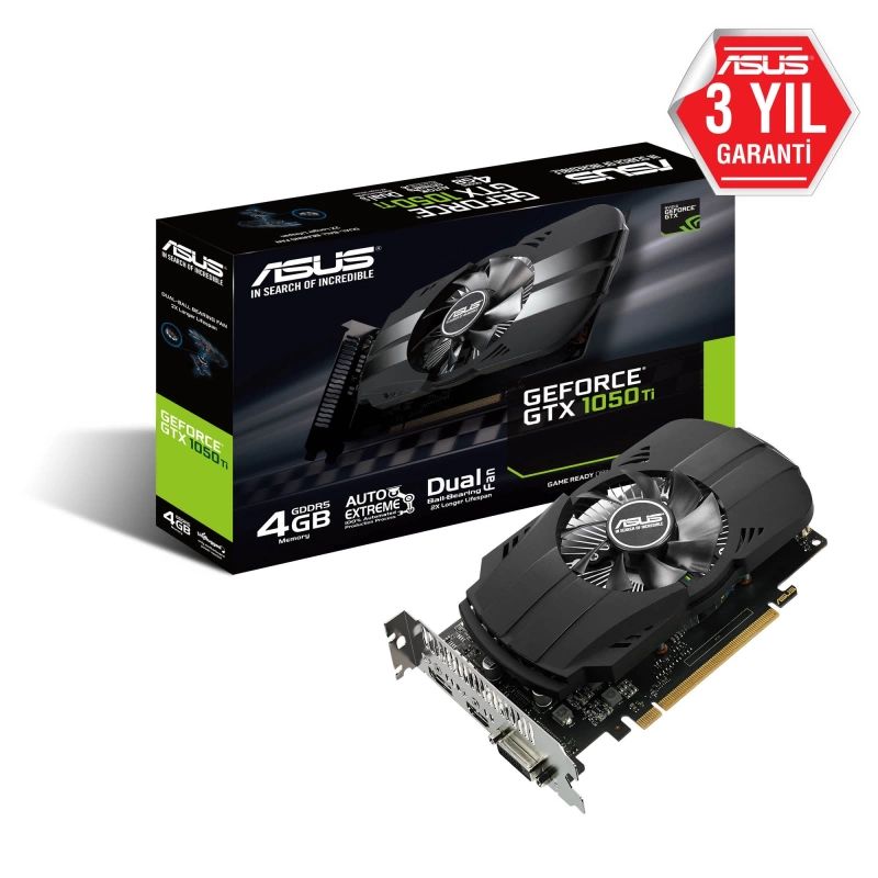 ASUS GeForce GTX1050 Ti GDDR5 4GB 128Bit NVIDIA Ekran Kartı (PH-GTX1050TI-4G)