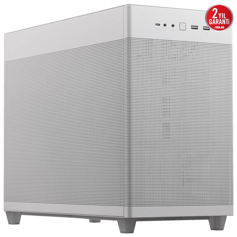 ASUS PRIME AP201 MESH BEYAZ MICRO ATX TEMPERLİ CAM ALET GEREKTİRMEYEN YAN PANELLER VE TOZ FİLTRELİ IZGARAYA SAHİP 360 MM SOĞUTUCU 338 MM UZUNLUĞA KADAR EKRAN KARTI VE STANDART ATX...