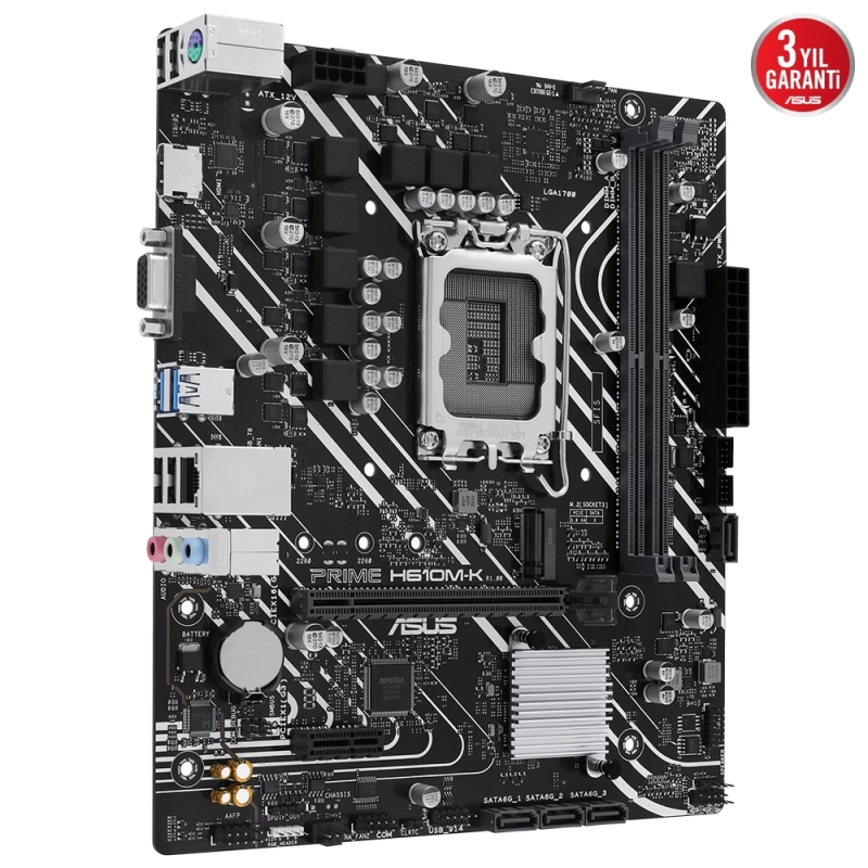 ASUS PRIME H610M-K 5600MHz DDR5 Soket 1700 M.2 HDMI VGA mATX Anakart