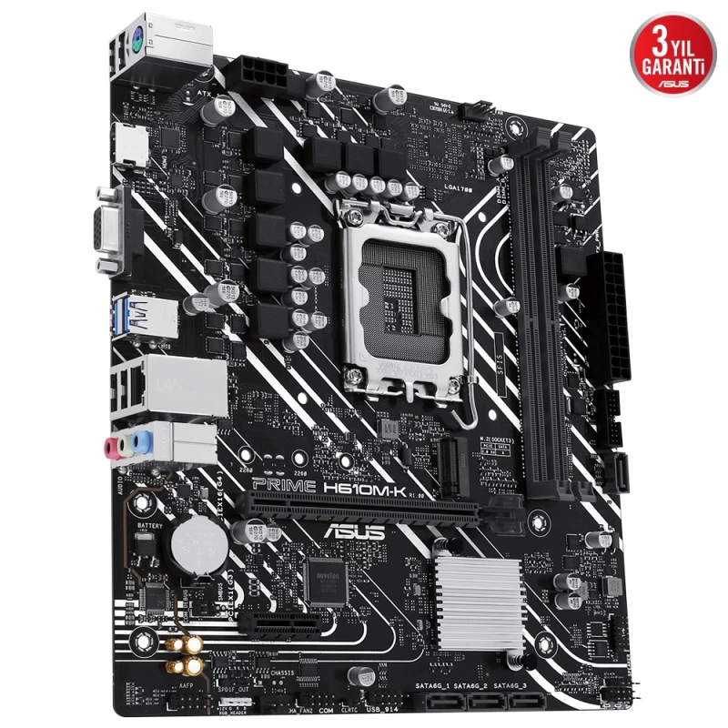 ASUS PRIME H610M-K 5600MHz DDR5 Soket 1700 M.2 HDMI VGA mATX Anakart