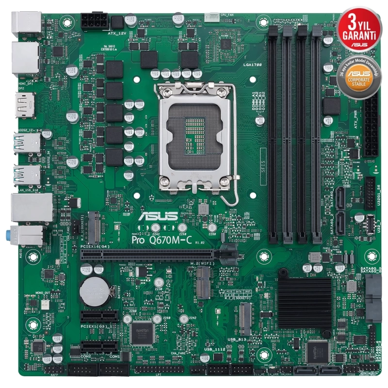 ASUS PRO Q670M-C-CSM INTEL Q690 LGA1700 DDR5 4800 2XDP HDMI ÇİFT M2 USB3.2 TPM MATX INTEL VPRO DESTEĞİ ASUS CONTROL CENTER EXPRESS HEDİYELİASUS PRO Q670M-C-CSM Intel Q670 LGA1700 D...