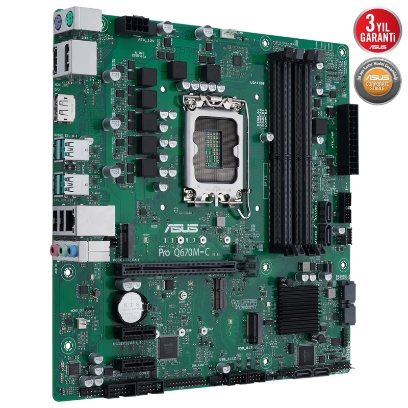 ASUS PRO Q670M-C-CSM INTEL Q690 LGA1700 DDR5 4800 2XDP HDMI ÇİFT M2 USB3.2 TPM MATX INTEL VPRO DESTEĞİ ASUS CONTROL CENTER EXPRESS HEDİYELİASUS PRO Q670M-C-CSM Intel Q670 LGA1700 D...