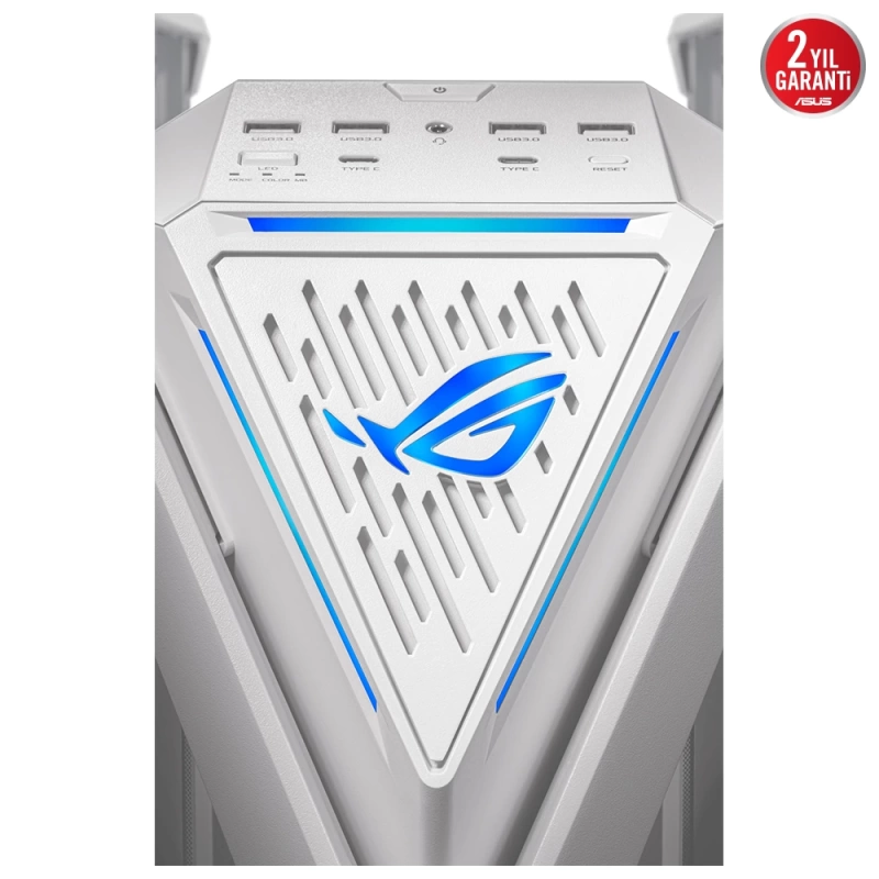 ASUS ROG HYPERION GR701 FANLI ALÜMİNYUM - ÇELİK ALAŞIMLI TEMPERLİ CAM USB 3.2 EATX/ATX/MINI-ATX/MICRO-ATX OYUNCU KASASI - BEYAZ