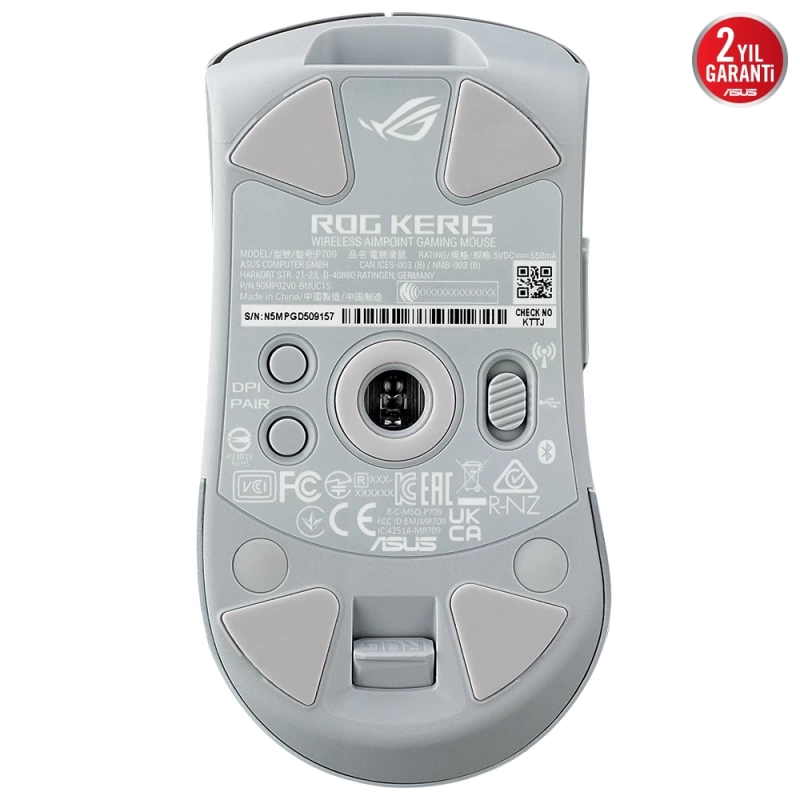 Asus Rog Keris Wireless Aimpoint White 36.000 Dpi Oyuncu Mouse ROG-KERIS-AIMPOINT-WHITE