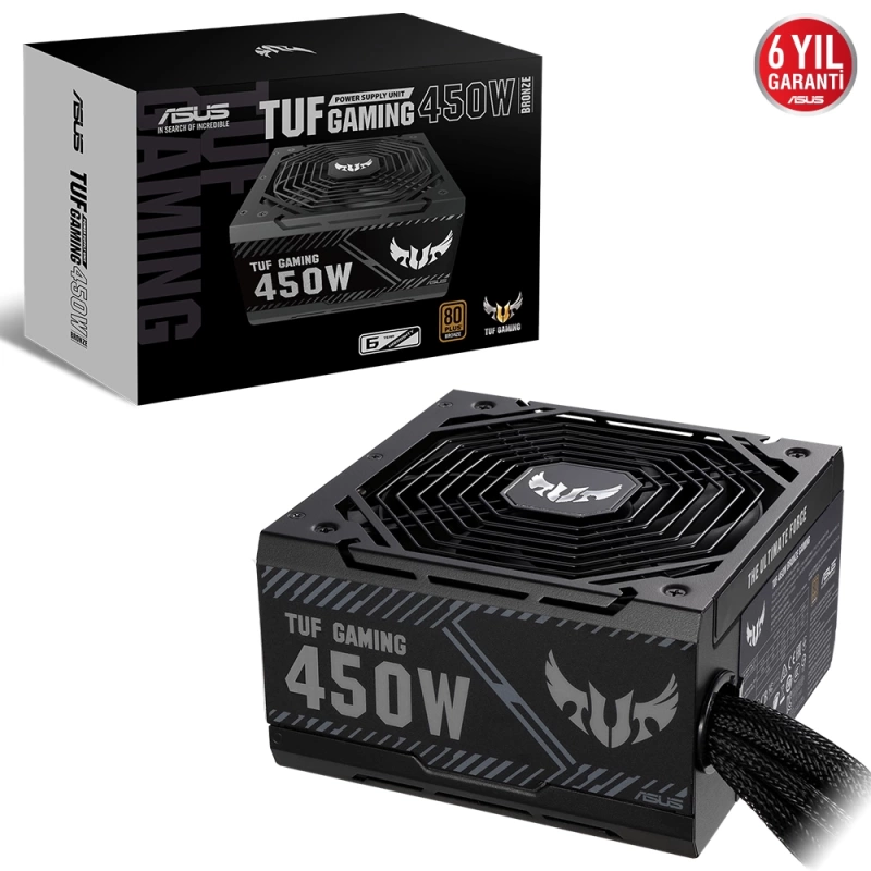 ASUS TUF GAMING 450W 80+  GÜÇ KAYNAĞI 6 YIL GARANTİ (TUF-GAMING-450B)