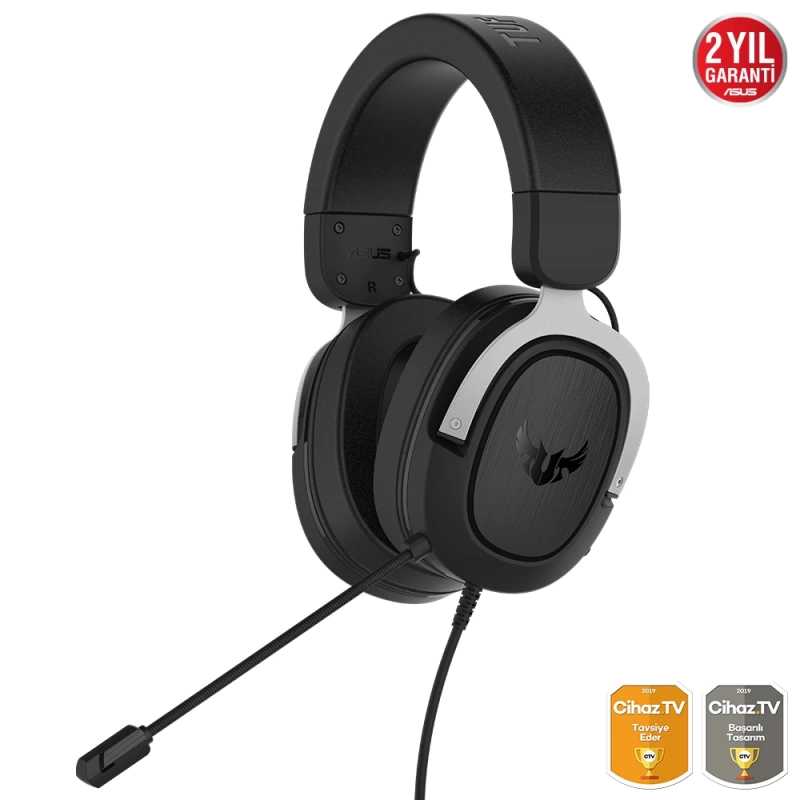 Asus Tuf Gaming H3 Silver 7.1 Surround Kablolu Oyuncu Kulaklık (TUF-GAMING-H3-Silver)