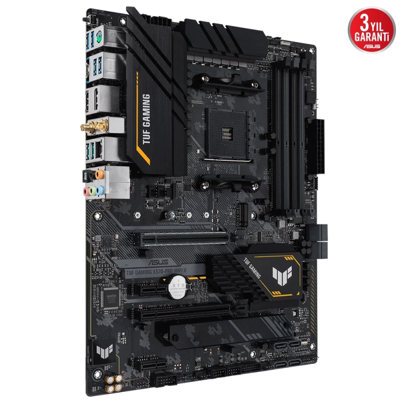 ASUS TUF GAMING X570-PRO WIFI II AMD X570 AM4 DDR4 5100 DP HDMI ÇİFT M2 USB3.2 AX WIFI BT ARGB 2.5GBİT LAN ATX FANSIZ ÇİPSET SOĞUTUCU İKİ YÖNLÜ AI SES ENGELLEYİCİ MİK