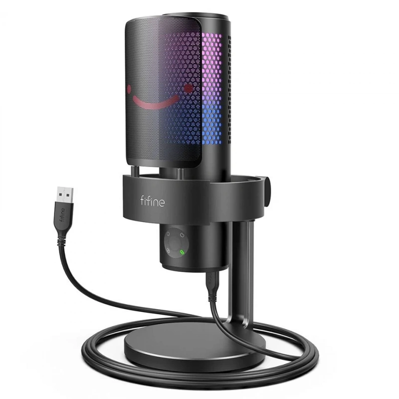 Fifine Ampligame A9 USB Youtube Tiktok Twitch Profesyonel Oyuncu Yayıncı Bilgisayar Mikrofon
