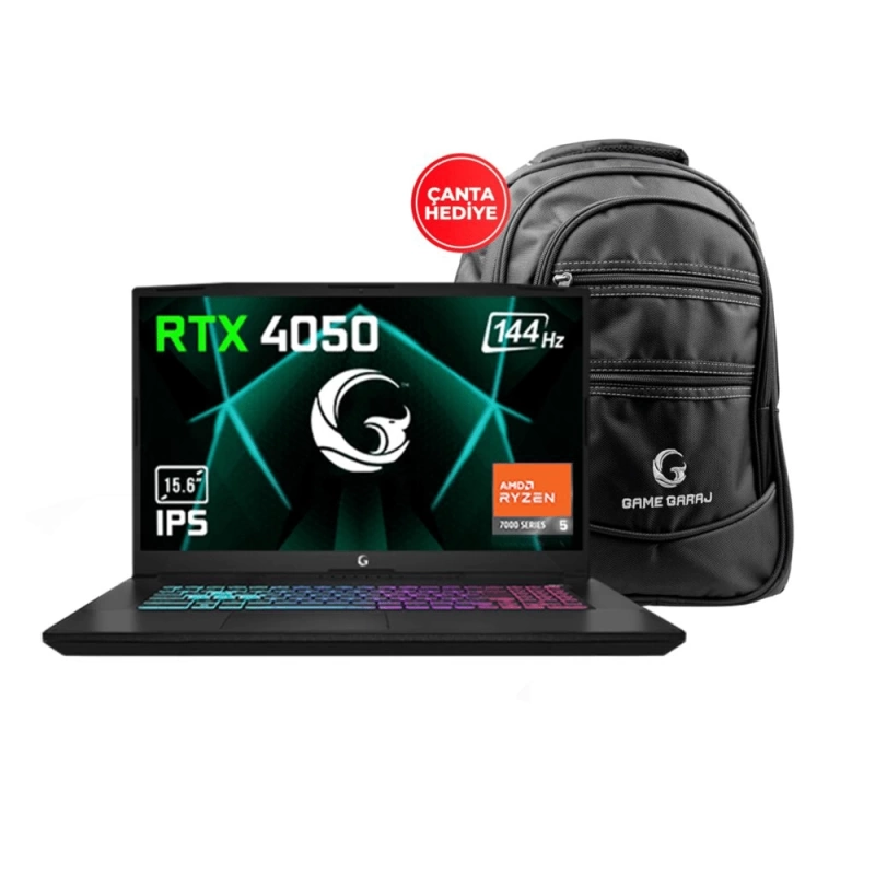 GG Slayer R5-4050 C2 AMD Ryzen 5 7535HS 32GB 1TB RTX4050 15.6 Full HD IPS 144Hz FreeDOS Gaming Notebook + Çanta
