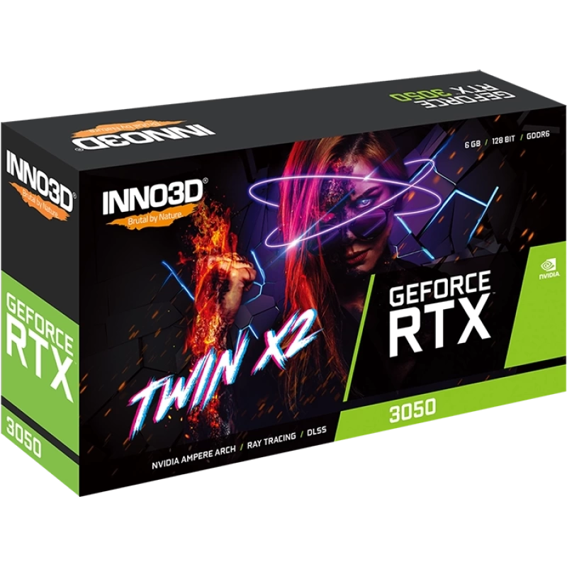 INNO3D GeForce RTX 3050 Twin X2 V2 6GB 96Bit GDDR6 Nvidia Ekran Kartı N30502-06D6-1880VA60