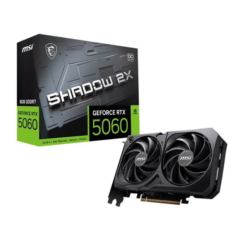 MSI GEFORCE RTX 5060 TI 8G SHADOW 2X OC GDDR7 128B DX12 PCIE 5.0 X16 (3XDP 1XHDMI)