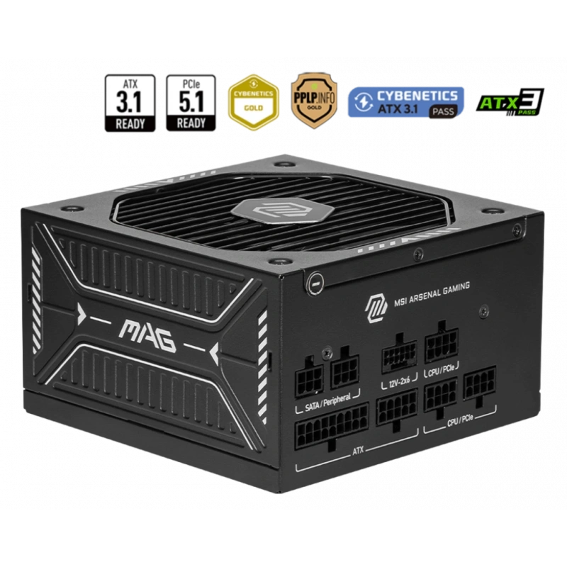 MSI MAG A750GLS PCIE5 750W 80+GOLD POWER SUPPLY