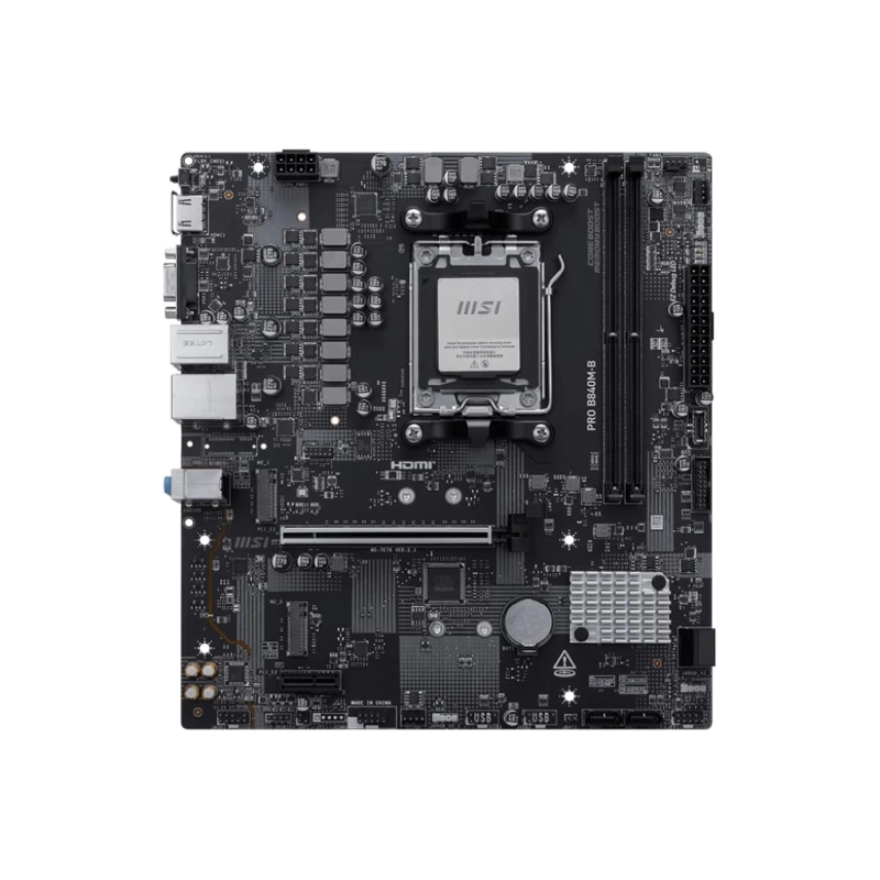 MSI PRO B840M-B AM5 DDR5 8000MHZ(OC) HDMI VGA 2X M.2 USB 5 GBS 2.5G LAN MATX