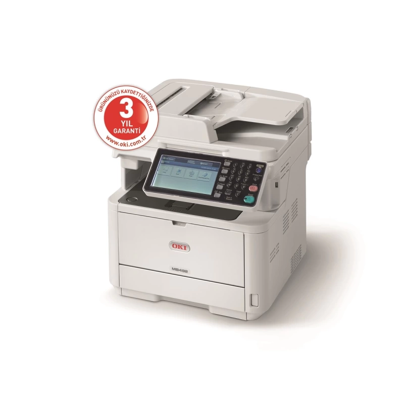 OKI 45762112 MB492DN EURO A4 ÇOK FONKSİYONLU SİYAH LAZER YAZICI/ TARAYICI/FOT./FAX 40ppm