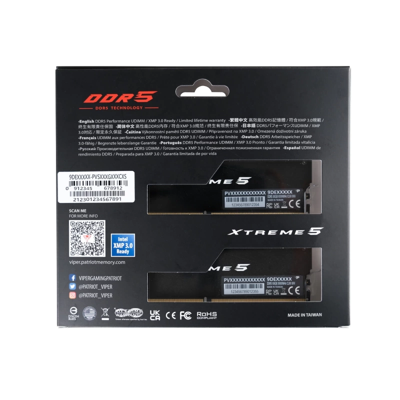 Patriot Viper Xtreme5 PVX532G70C32K 32GB (2x16 GB) DDR5 7000MHz CL32 Ram(Bellek)