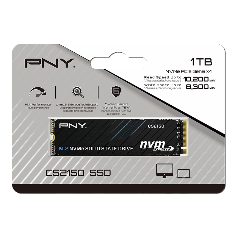PNY CS2150 1TB 10200/8300 MB/s M.2 NVMe SSD (M280CS2150-1TB-TB)
