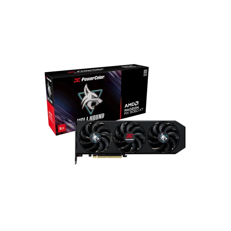 POWERCOLOR HELLHOUND RX9060XT 8GB GDDR6 (RX9060XT 8G-L/OC) EKRAN KARTI