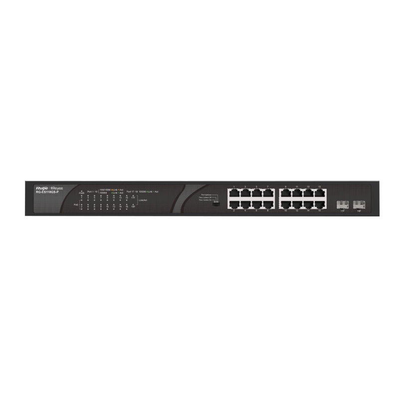 RUİJİE-REYEE RG-ES118GS-P 16XGE 2XGE F.GİGABİT 247W POE SWİTCH