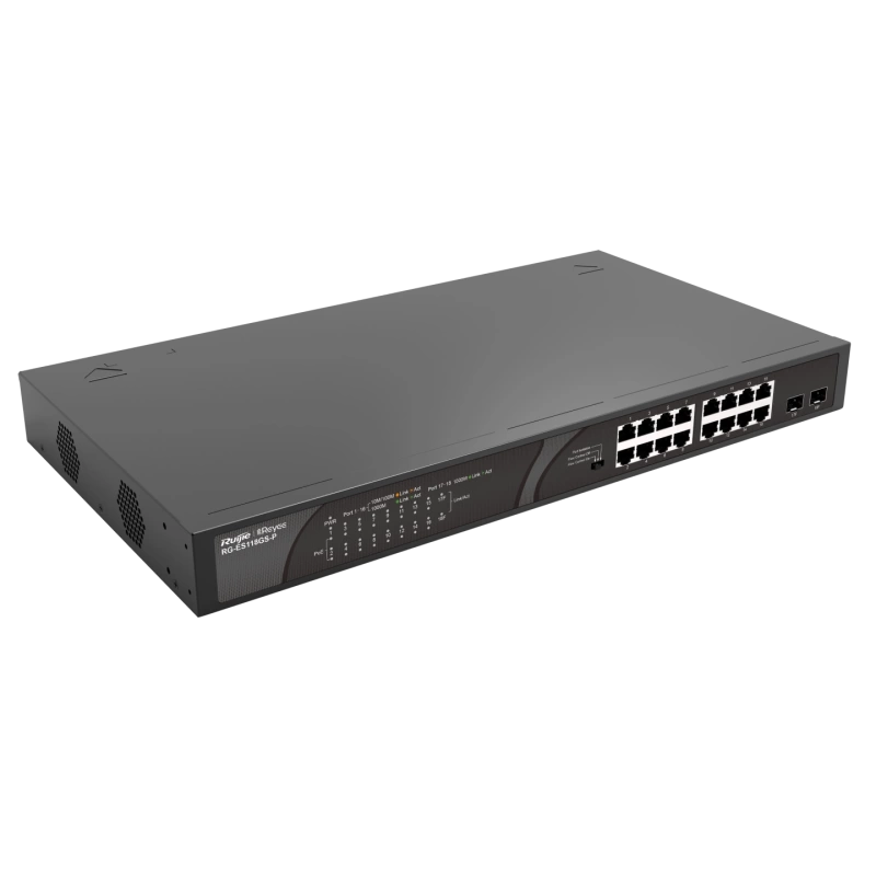 RUİJİE-REYEE RG-ES118GS-P 16XGE 2XGE F.GİGABİT 247W POE SWİTCH