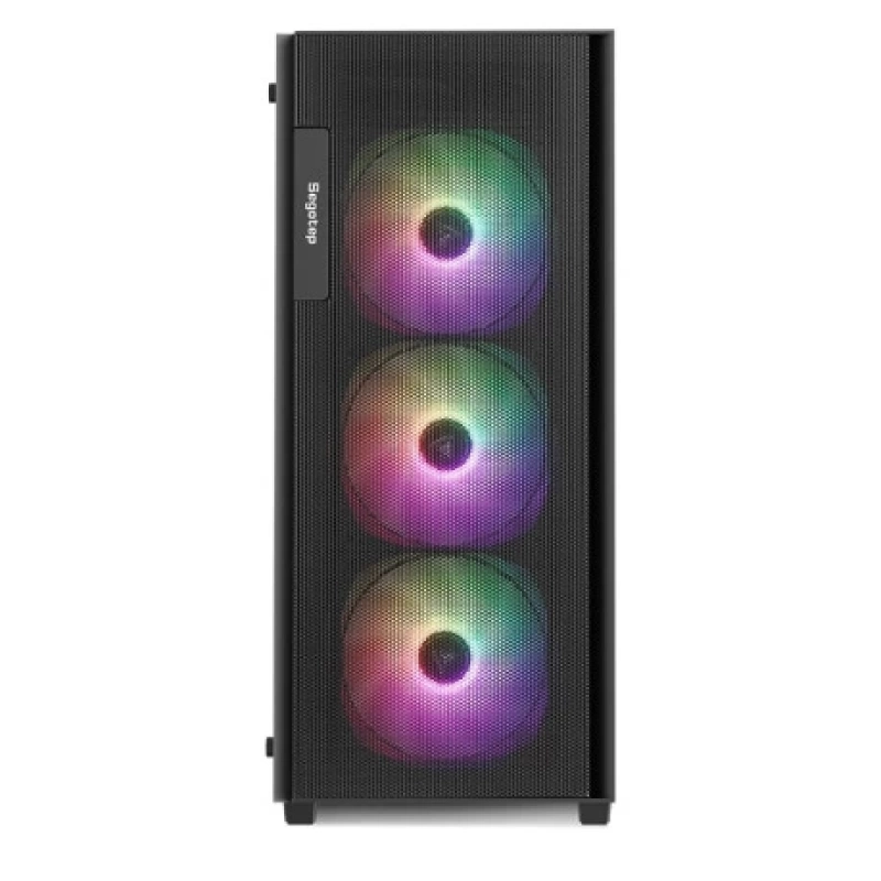 SEGOTEP Axe 5 Siyah Midi Tower Mesh Kasa (Rainbow Fan)