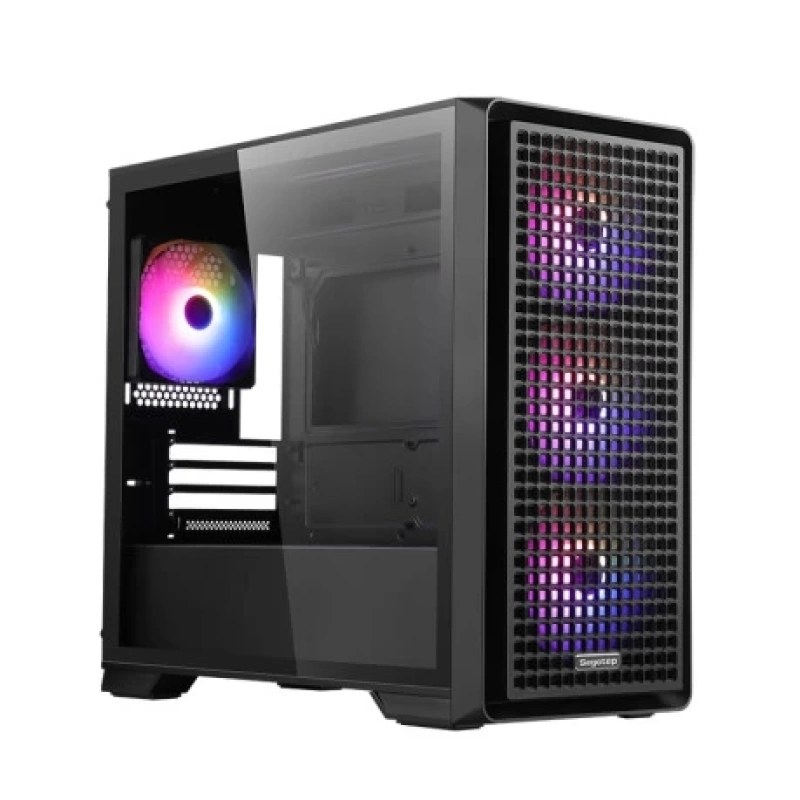 SEGOTEP Radiant Siyah 750W 80+ Bronze PCIE 5.0 Mid Tower Kasa (Rainbow Fan)