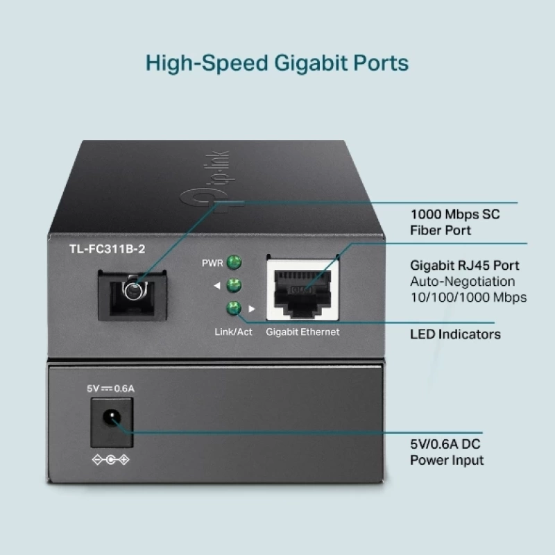 TP-LINK OMADA TL-FC311B-2 GBIT WDM MEDYA DÖNÜŞTÜRÜCÜ