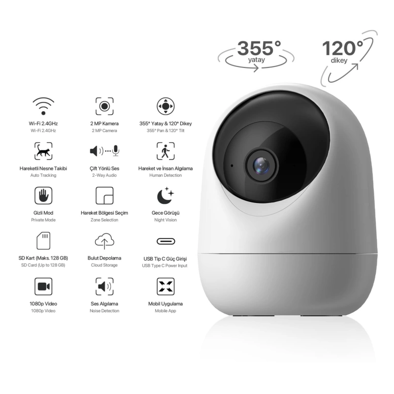 XENON X7205 FHD GECE GORUS WI-FI GUVENLIK KAMERASI