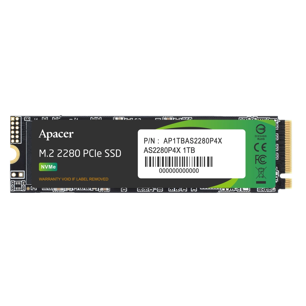 Apacer AS2280P4X-1 1TB 2100-1700 MB/s M.2 PCIe Gen3x4 SSD (AP1TBAS2280P4X-1)