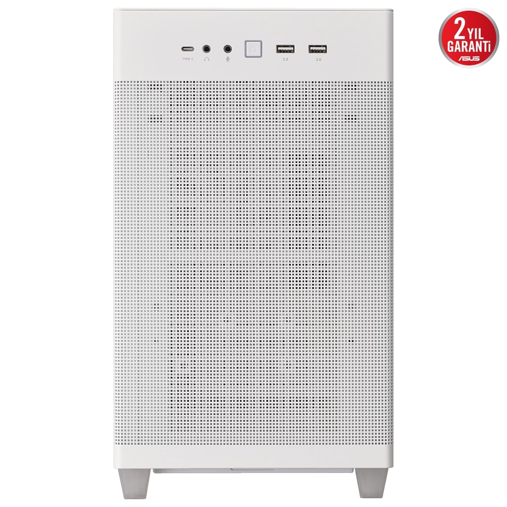 ASUS PRIME AP201 MESH BEYAZ MICRO ATX TEMPERLİ CAM ALET GEREKTİRMEYEN YAN PANELLER VE TOZ FİLTRELİ IZGARAYA SAHİP 360 MM SOĞUTUCU 338 MM UZUNLUĞA KADAR EKRAN KARTI VE STANDART ATX...