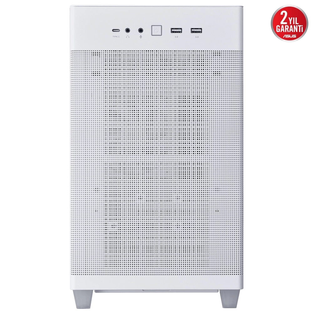 ASUS PRIME AP201 BEYAZ MICRO ATX TEMPERLİ CAM ALET GEREKTİRMEYEN YAN PANELLER VE TOZ FİLTRELİ IZGARAYA SAHİP 360 MM SOĞUTUCU 338 MM UZUNLUĞA KADAR EKRAN KARTI VE STANDART ATX PSU D...