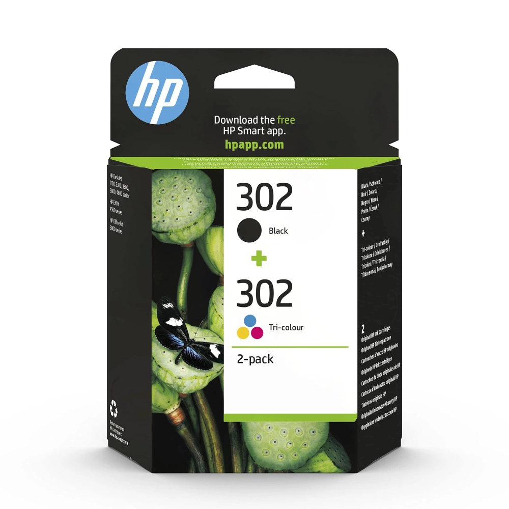 HP X4D37AE (302) SIYAH/ ÜÇ RENKLİ 2Lİ PAKET MUREKKEP KARTUSU