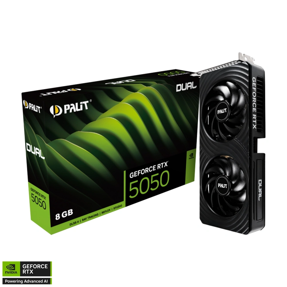 Palit Dual GeForce RTX 5050 8GB 128Bit GDDR6 Nvidia Ekran Kartı NE65050019P1-GB2070D
