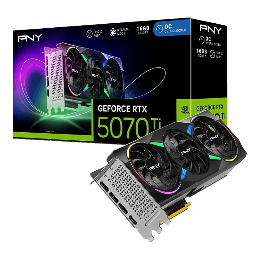 PNY RTX 5070 Ti OC ARGB Siyah Ekran Kartı (VCG5070T16TFXXPB1-O)