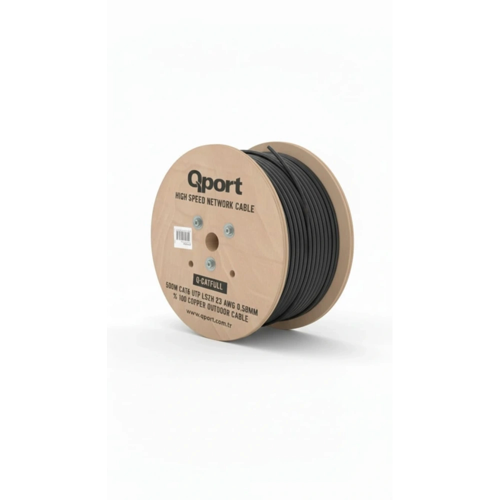 QPORT Q-CATFULL 23AWG 500 METRE CAT6 OUTDOOR SİYAH