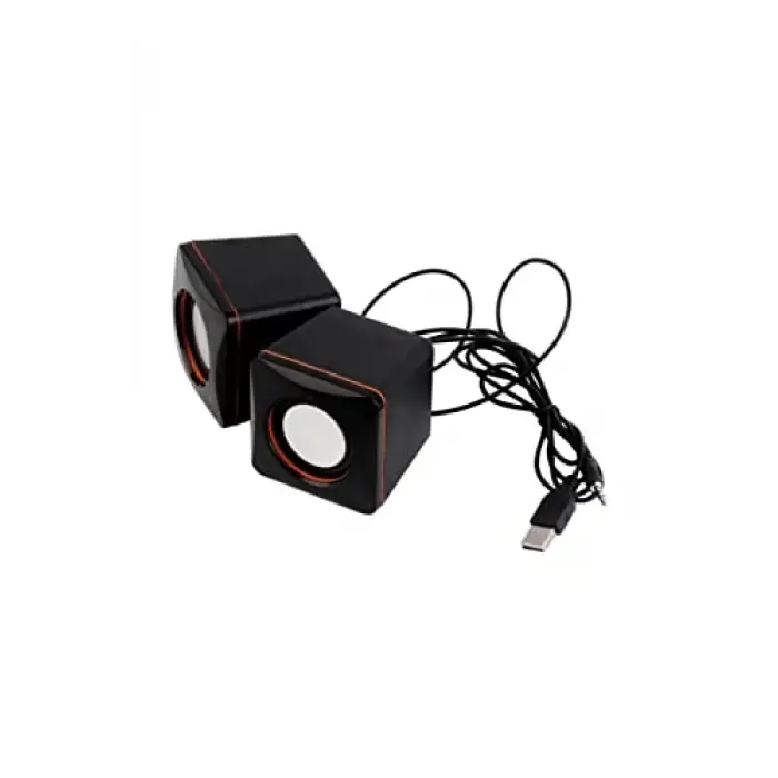 1+1 mini multimedya PC hoparlörü, AUX ve USB kablolu