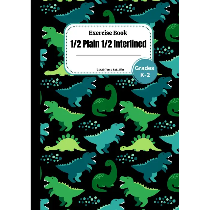 1/2 Plain 1/2 Interlined: 100-page Canadian classroom essential: Primary Composition Notebook Grades K-2, Exercise book industry standard.