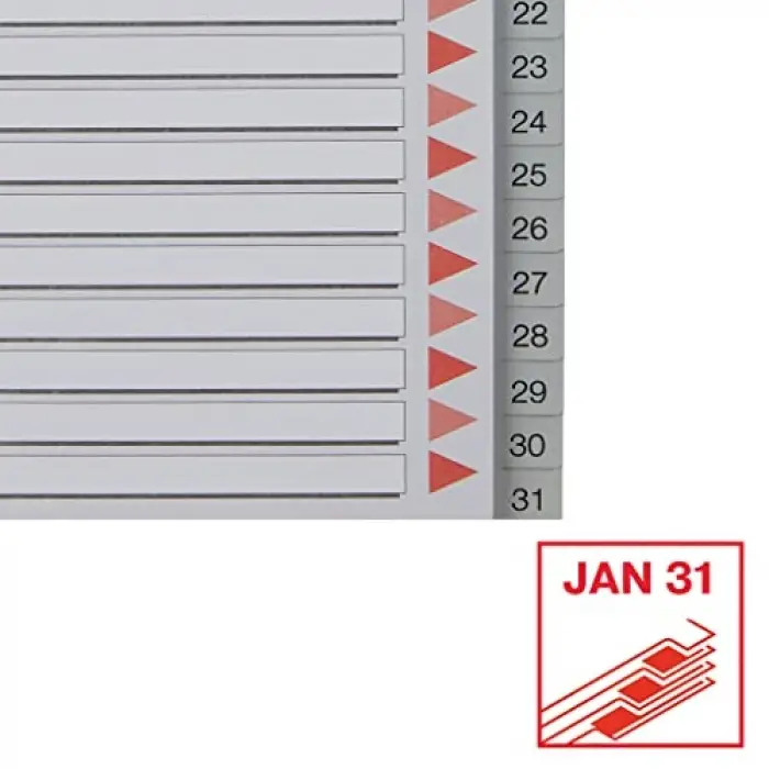 1-31 Rakamlı Separatör, A4, Gri, 100108