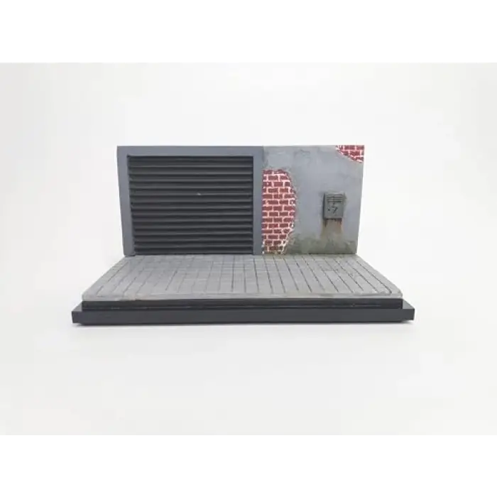 1/64 Garage Diorama Display Case (Black Blinds) Araç Dahil Değildir.