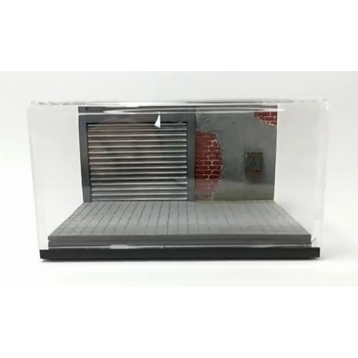 1/64 Garage Diorama Display Case (Gray Blinds) Gri
