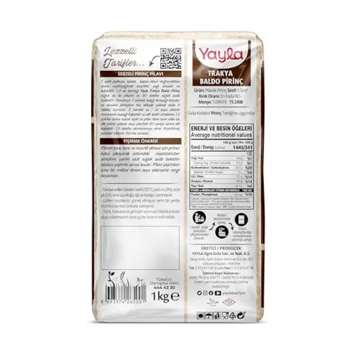 1 kg Trakya Baldo Pirinç