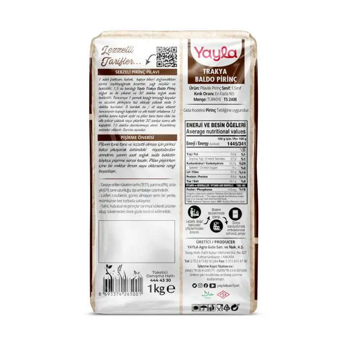 1 kg Trakya Baldo Pirinç