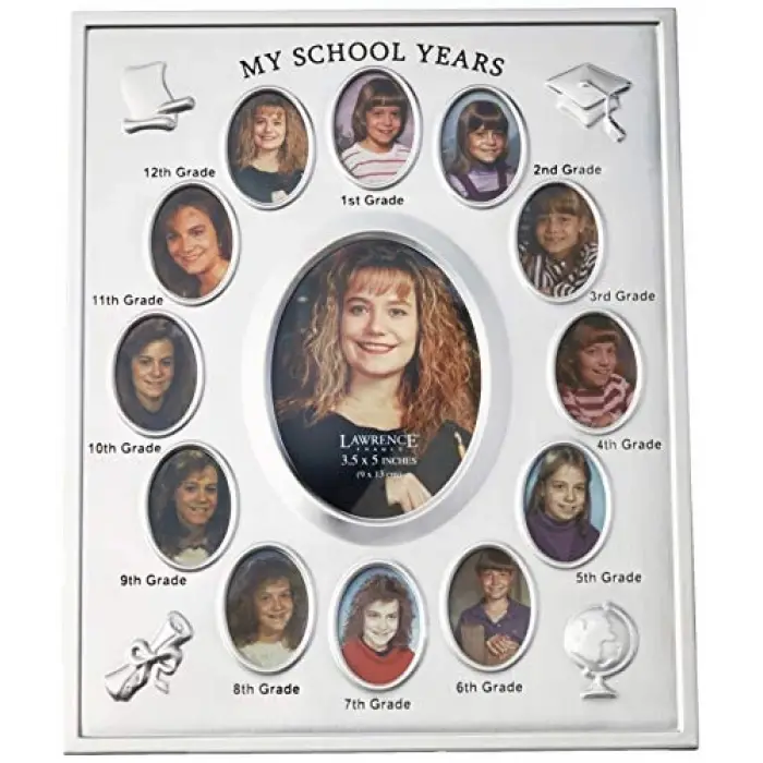 (1, Silver) - 835080 My School Years Silver Plated 8x10 Multi Picture Frame
